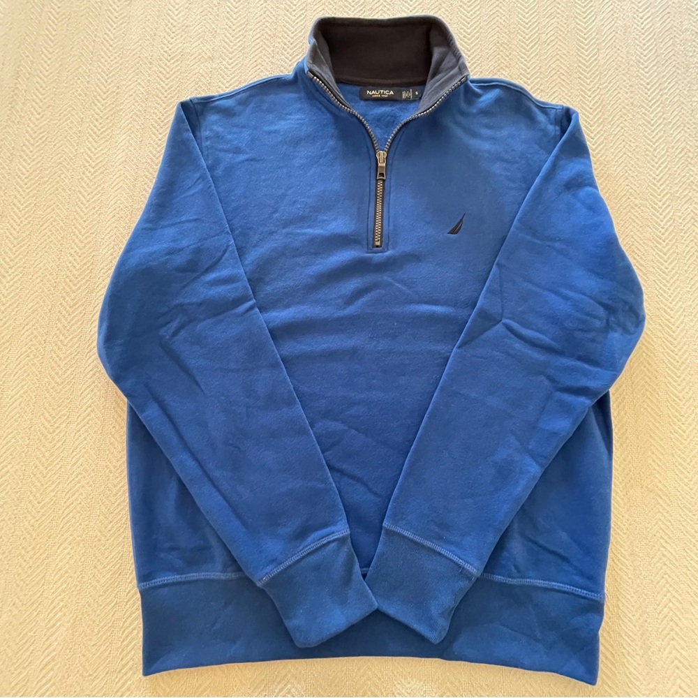 Nautica Super Soft Quarter-Zip Pullover - NEW Royal Blue/Navy Bliss! ⚓️ Small - Picture 3 of 11